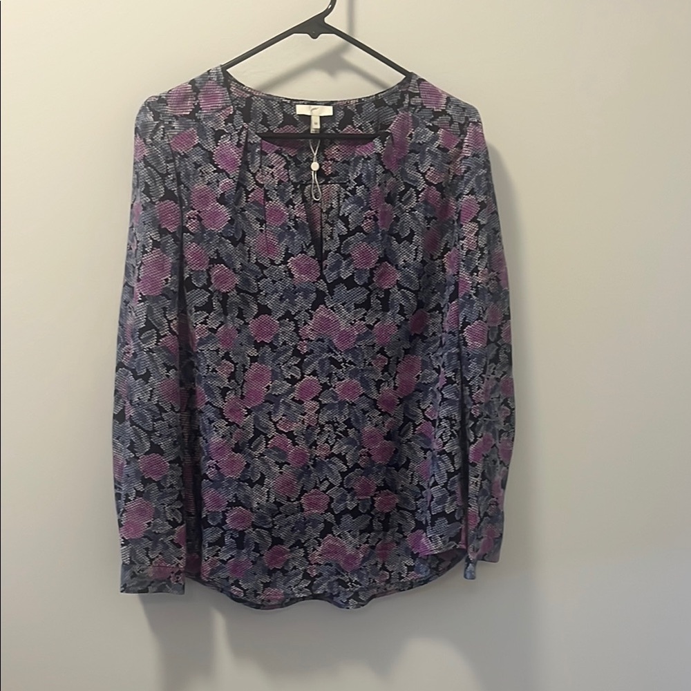 Joie Purple and Black Floral Blouse